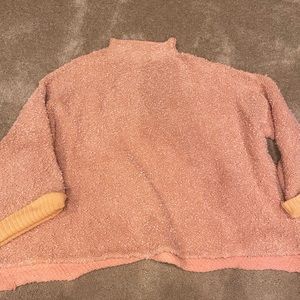 Free People Mock Neck Pink Sweater